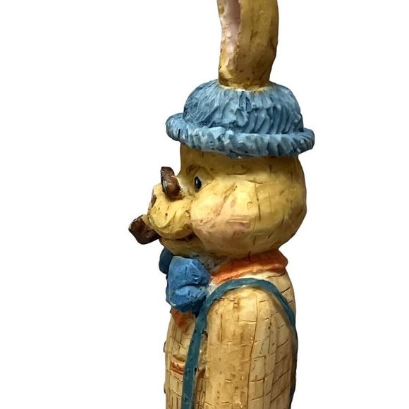 Vintage Resin Spring Easter Grandpa & Grandma Bunnies Pencil Figurines Set of 2 - Picture 6 of 10